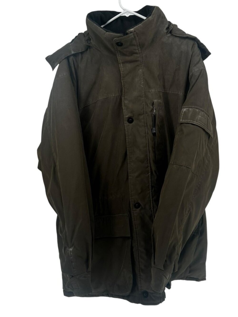 Vintage St Johns Bay Men’s XXL coat Snap Up Zip Up Quilted Lined Poly Nylon